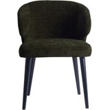 PTMD Fiori Green 1205 dining chair black wood legs