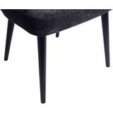 PTMD Fiori Anthracite 0504 dining chair black wood legs