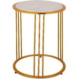 PTMD Xamm Gold Marble iron sidetable round