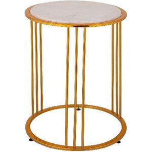 PTMD Xamm Gold Marble iron sidetable round