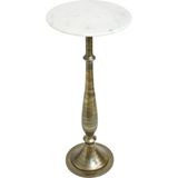 PTMD Bijzettafel Sonnel - 39x39x90 cm - Ijzer - Champagne - Set van 2