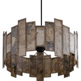PTMD Levan Hanglamp - 43x43x22 cm - Steen - Messing