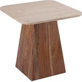 PTMD Bronson Cream Travertine and wood sidetable low