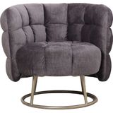 PTMD Fluffy Grey fauteuil vogue 16 graphite gold base