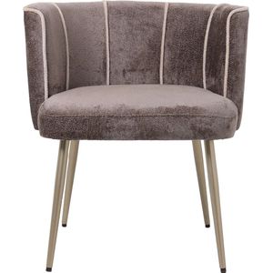 PTMD Eetkamerstoel Nell - 66x59x75 cm - Textiel - Bruin