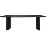 PTMD Ostara Black mango wood diningtable 200cm gold leg