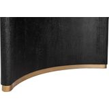 PTMD Ostara Black mango wood diningtable 280cm gold leg