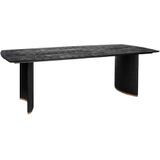 PTMD Ostara Black Mango Wood Diningtable 280cm Gold Leg