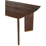 PTMD Liber Brown mango wood dining table 240cm gold leg