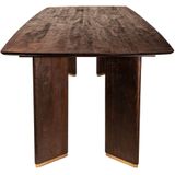 PTMD Liber Brown mango wood dining table 280cm gold leg