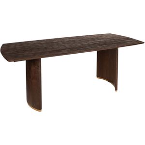 PTMD Ostara Brown mango wood diningtable 200cm gold leg