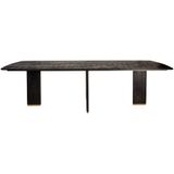 PTMD Liber Black mango wood dining table 240cm gold leg