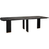 PTMD Liber Black mango wood dining table 240cm gold leg