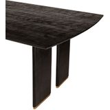 PTMD Liber Black mango wood dining table 280cm gold leg