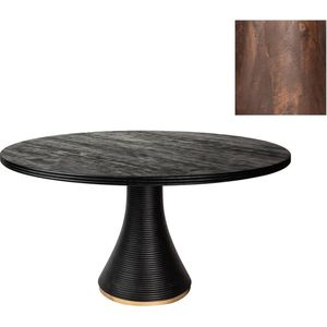 PTMD Arca rib dining table Brown/ Gold