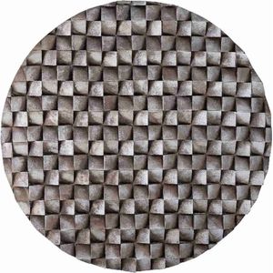 PTMD Zoaya Bronze Mdf Wood Wall Panel 3D Cubes Round