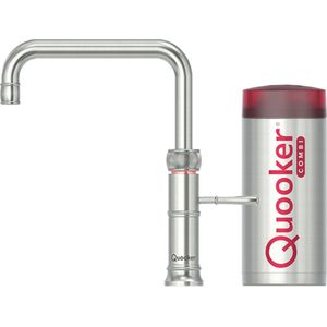 Quooker Classic Fusion square met COMBI boiler 3-in-1 kokend water kraan RVS