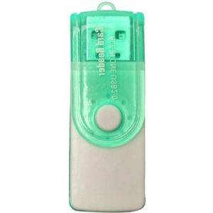 Multifunctionele SD kaart lezer naar USB stick / Adapter / Lezer micro SD / SD / MS / M2 kaart - Groen