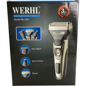 Set Scheerapparaat en Tondeuse Mannen - Neus, Haar en Baardtrimmer - Oplaadbaar - Grijs
