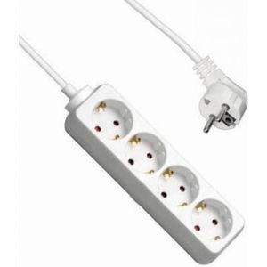Stekkerdoos - 4-voudig - Wit - 1.5 meter - Allteq