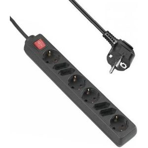 Allteq - 8-Voudige Stekkerdoos - Zwart - 3 Meter - Schakelaar - KEMA KEUR - TUV GS