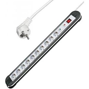 Allteq - 10-voudige Stekkerdoos - Wit - 1,5 Meter - Met Schakelaar en Overspanningsbeveiliging