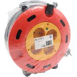 Allteq - Kabelhaspel - Rood/Zwart - 10 Meter - 4-Voudig