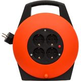Allteq - Kabelhaspel - Rood/Zwart - 10 Meter - 4-Voudig
