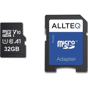Micro SD Kaart 32 GB - Geheugenkaart - SDHC - V10 - incl. SD adapter - Allteq