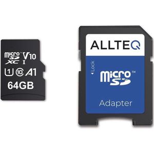 Allteq - Micro SD Kaart - 64 GB - SDXC - V10 - Incl. SD Adapter