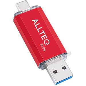 USB stick - Dual USB - USB C - 32 GB - Rood - Allteq