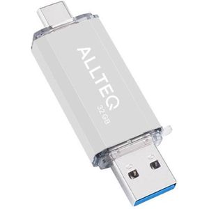 USB stick - Dual USB - USB C - 32 GB - Zilver - Allteq