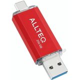 Allteq - USB C Stick - Rood - Aluminium - 256 Gigabyte