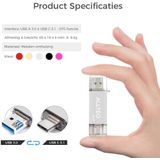 Allteq - USB C Stick - 256 GB - Zilver - Aluminium