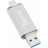 Allteq - USB C Stick - 256 GB - Zilver - Aluminium