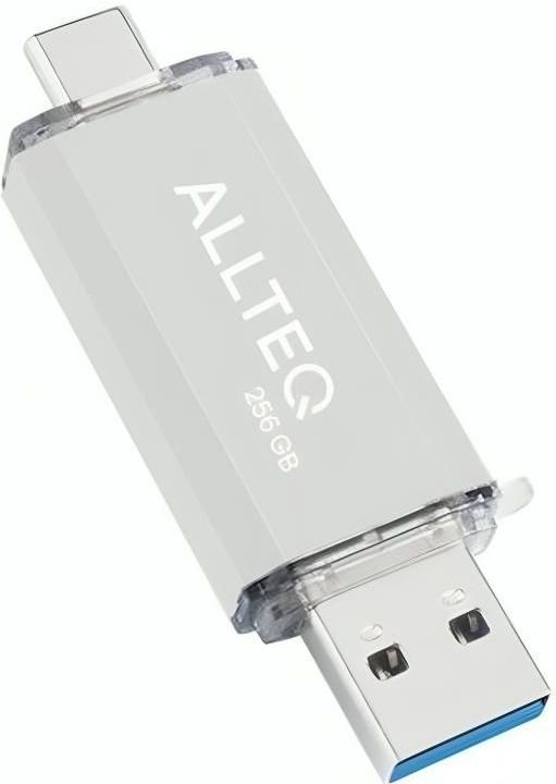Allteq - USB C Stick - 256 GB - Zilver - Aluminium