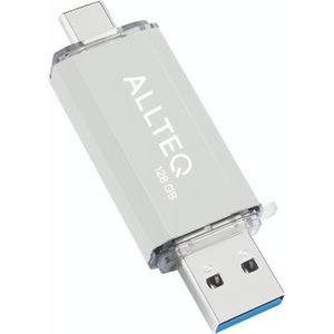 Allteq - USB C Stick - 128 GB - Zilver - Aluminium