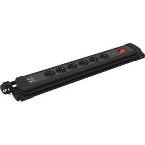 Allteq - SU-121 - Stekkerdoos - Zwart - 6-voudig - 2x USB - Aan/uit Schakelaar - 2 Meter