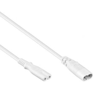 Allteq - C7 naar C8 apparaatsnoer - Verlengsnoer - 1 meter - Wit