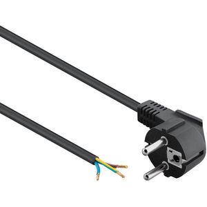 Open eind aansluitsnoer - Schuko stekker - 10 meter - Zwart - Allteq