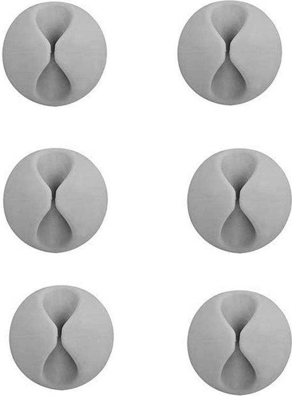 Allteq - Kabelclip - Zelfklevend - 6 stuks - Kabelhouder - Grijs