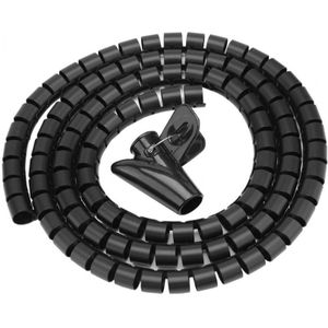 Allteq - Spiraalband - Kabelslang - Zwart - Polyetheen - 5 Meter