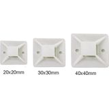 Allteq - Kabelbinderbevestiging - Wit - Kunststof - 100 Stuks