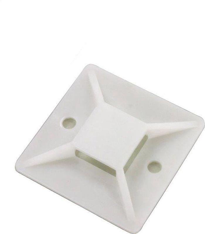 Allteq - Kabelbinderbevestiging - Wit - Kunststof - 100 Stuks