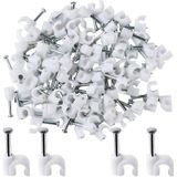 Kabelclip - Spijkerclip - Kabelklem - Kabelhouder - 5 mm - 100 stuks - Wit - Allteq