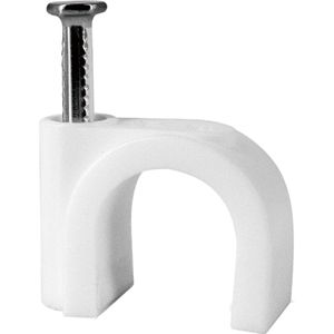 Allteq - Kabelclip - Wit - Kunststof/Metaal - Set van 100 stuks
