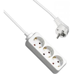 Stekkerdoos - 3-voudig - Wit - 10 meter - Allteq
