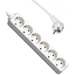 Allteq - 6-voudige Stekkerdoos - Wit - Kunststof - 6 x Type F Female - 10 Meter Kabel