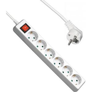 Allteq - Stekkerdoos met schakelaar - 6-voudig - 15 meter - Wit