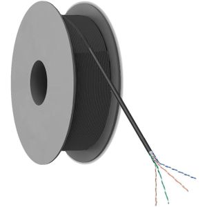 Netwerkkabel - Cat 6 - U/UTP - Vaste kern - CCA - 6 mm - 305 meter - PE - Op rol - Zwart - Allteq